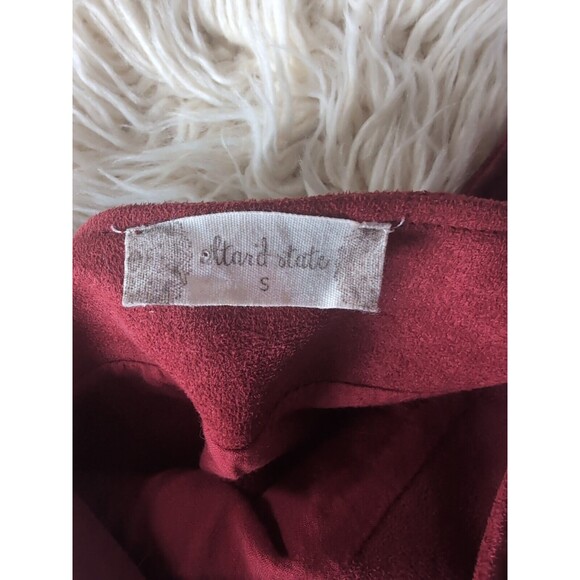 Altar'd State Red Mini Skirt Size Small Linen Blend Floral Bird Embroidered Boho - Picture 5 of 10